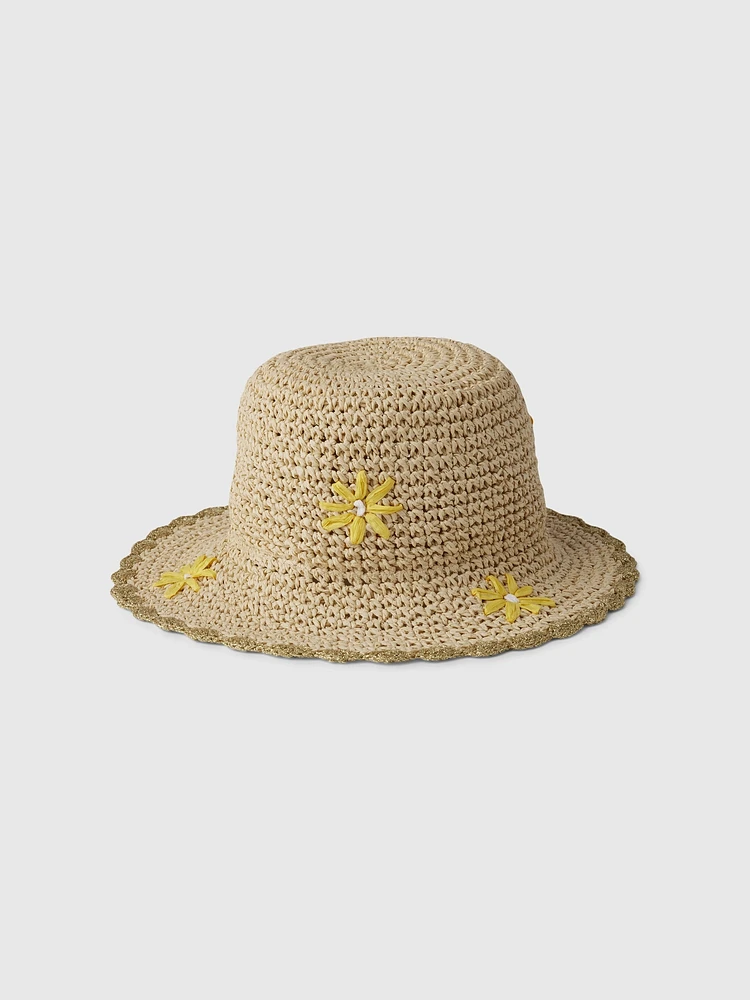 Kids Daisy Straw Hat