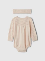 Baby Pointelle Sweater Bodysuit Set