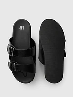 Vegan Leather Double-Strap Sandals