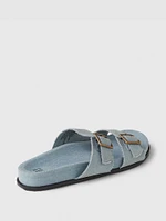 Denim Double Strap Sandals