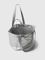 Metallic Vegan Leather Tote Bag