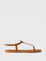 Vegan Leather T-Strap Sandals