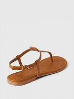 Vegan Leather T-Strap Sandals