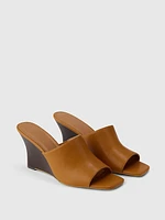 Vegan Leather Wedge Heels