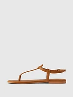 Vegan Leather T-Strap Sandals