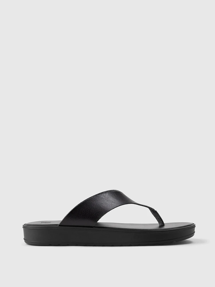 Vegan Leather Platform Flip Flops