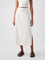 Linen-Blend Maxi Skirt