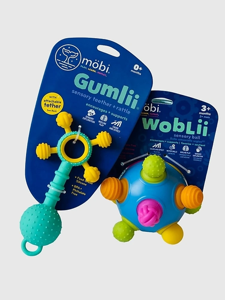 Mobi Woblii and Gumlii Sensory Baby Toys Bundle