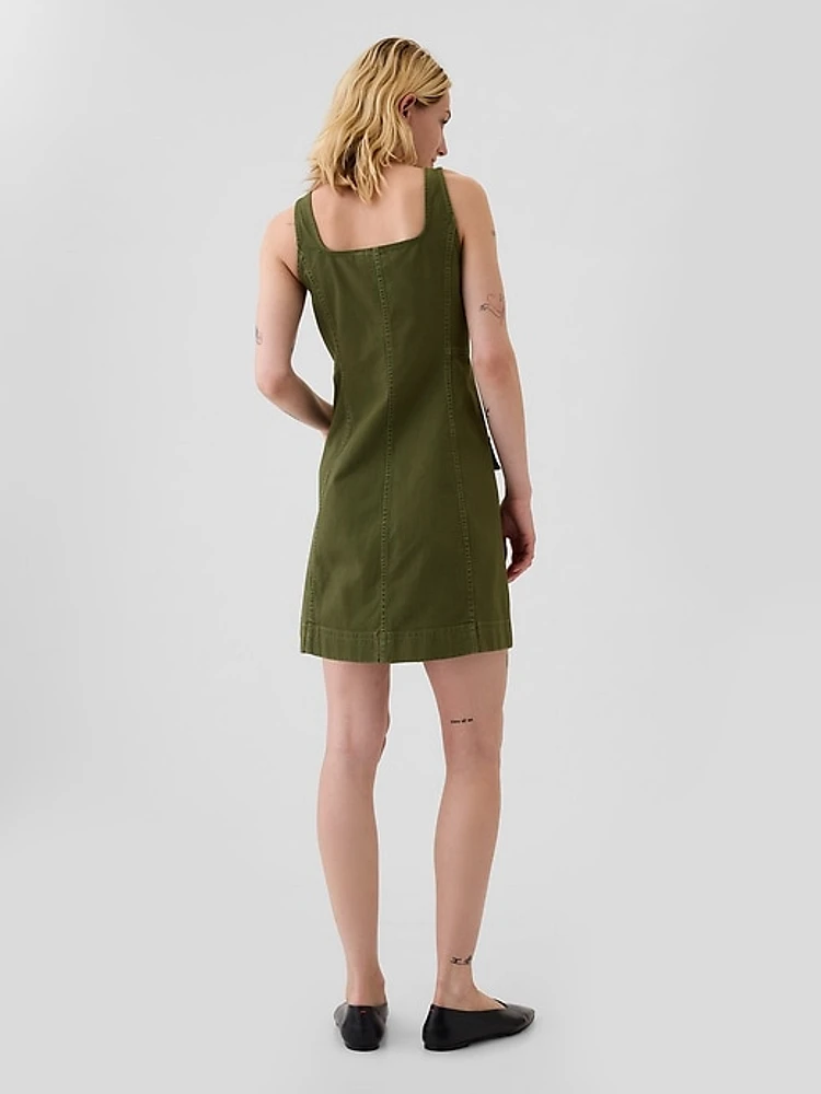 Utility Button Mini Dress