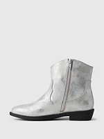 Metallic Vegan Leather Western Boots