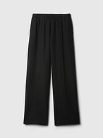 Wide-Leg Seamed Pull-On Pants