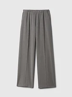 Wide-Leg Seamed Pull-On Pants