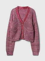 Kids Shaker-Stitch Cropped Cardigan