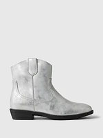 Metallic Vegan Leather Western Boots