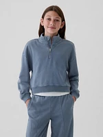 Kids Vintage Soft Half-Zip Cropped Pullover