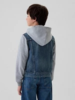 Kids Hooded Icon Denim Jacket