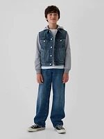 Kids Hooded Icon Denim Jacket