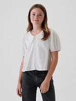 Kids Ruffle Collar Shirt