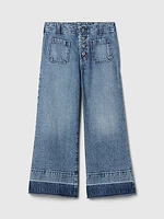 Kids High Rise Stride Wide-Leg Ankle Jeans