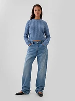 Cable-Knit Cropped Sweater