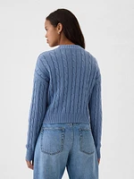 Cable-Knit Cropped Sweater