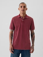 Washed Pique Polo Shirt