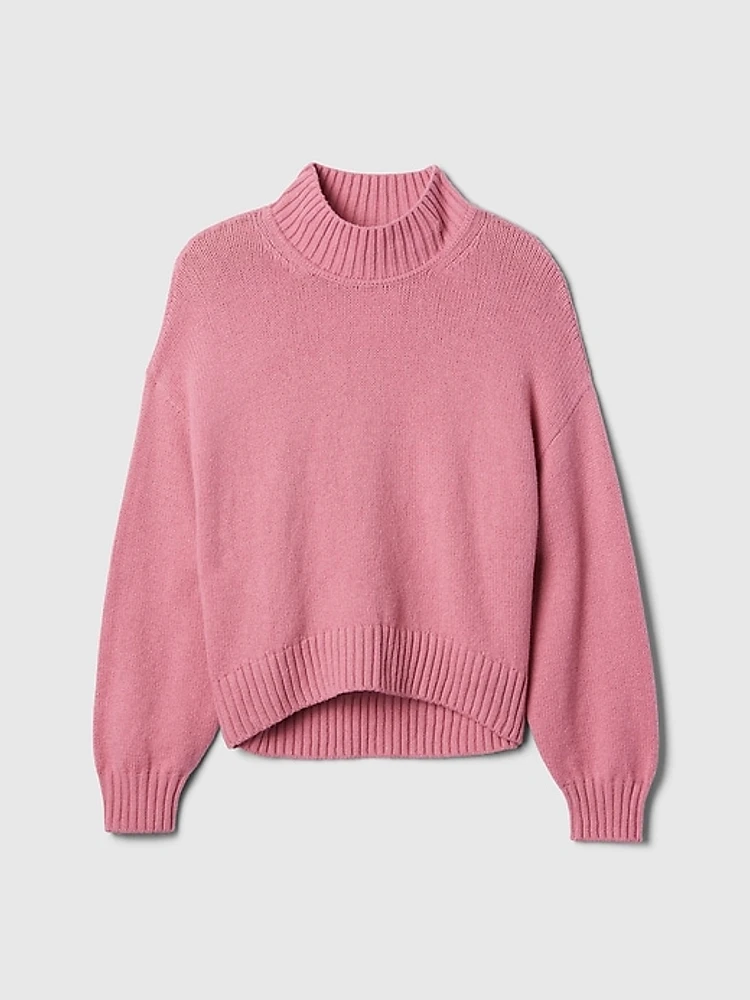 Kids CashSoft Oversized Mockneck Sweater