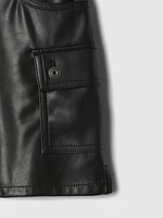 Kids Recycled Vegan Leather Cargo Skirt