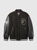 Wool Varsity Logo Boyfriend Jacket