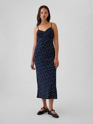 Pintuck Midi Dress