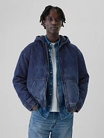 Oversized Lined Denim Hoodie