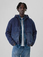 Oversized Lined Denim Hoodie