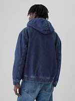 Oversized Lined Denim Hoodie