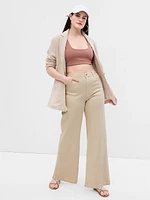 High Rise Stride Wide-Leg Cargo Jeans