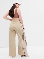 High Rise Stride Belted Wide-Leg Jeans