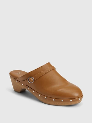 Faux-Leather Clogs