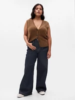 High Rise Stride Belted Wide-Leg Jeans