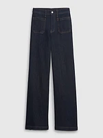 High Rise Stride Wide-Leg Cargo Jeans