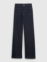 High Rise Stride Wide-Leg Cargo Jeans