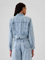 Cropped Studded Icon Denim Jacket