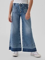 Kids High Rise Stride Wide-Leg Ankle Jeans