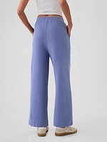 Textured Wide-Leg Ankle Sweatpants