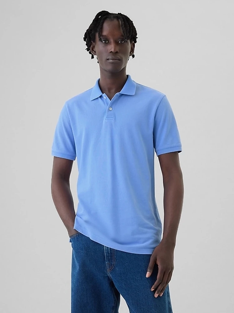 Washed Pique Polo Shirt