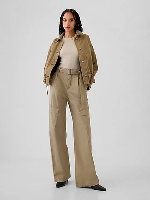 High Rise Cargo Baggy Trousers