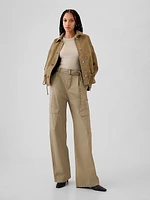 High Rise Cargo Baggy Trousers