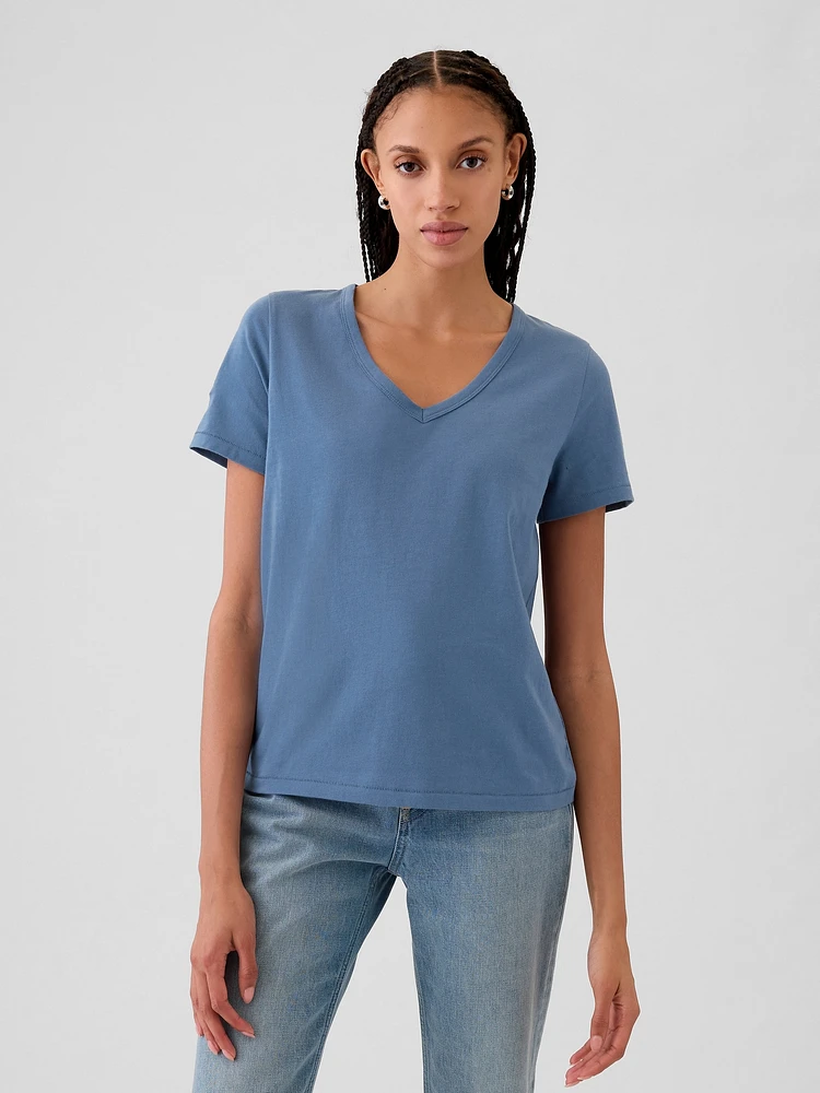 Organic Cotton Vintage V-Neck T-Shirt