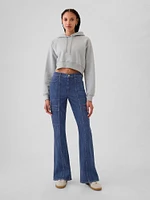 High Rise 70s Flare Cargo Jeans