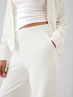 Textured Wide-Leg Ankle Sweatpants