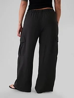 High Rise Crinkle Texture Pull-On Cargo Pants