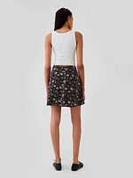 Crepe Floral Mini Skirt